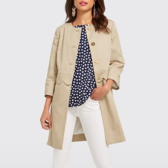 Draper James Jackets & Blazers - NWT! Draper James | Size 6 Scallop Trench Coat